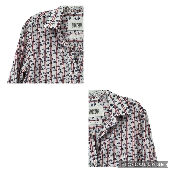 GRAYSON The HERO Anthropologie Bicycles Print Button Up Shirt - Sz M - Picture 6 of 14